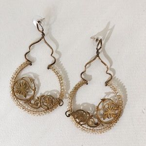 Vintage Anthropologie gold and citrine earrings